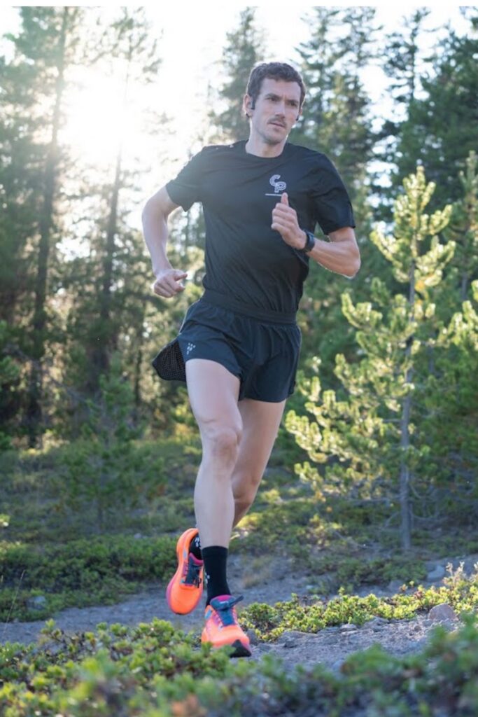 Runner exercising outdoors while training through sports recovery